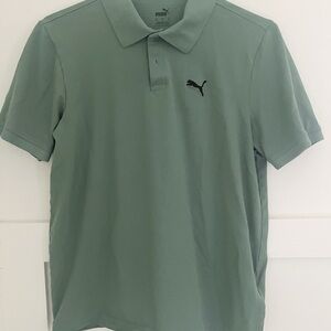 Puma Essentials Men’s Pique Polo Shirt Green, size Medium